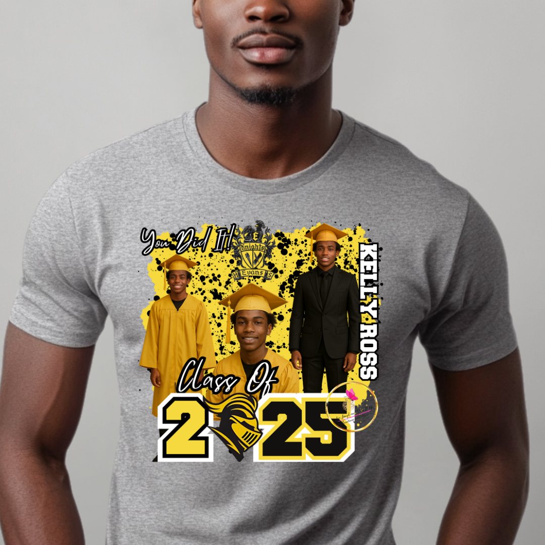 Class of 2025 Graduation Shirt – “You Did It!” Custom Photo Keepsake Tee