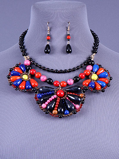 Colorful Beaded Necklace Set