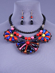 Colorful Beaded Necklace Set